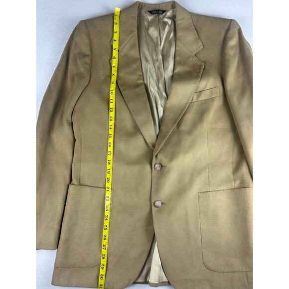 Vintage Lanvin Tan Feather Suede Sports Coat Blazer with Stone Buttons - Picture 4 of 9